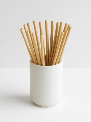 8-inch long reusable bamboo straws